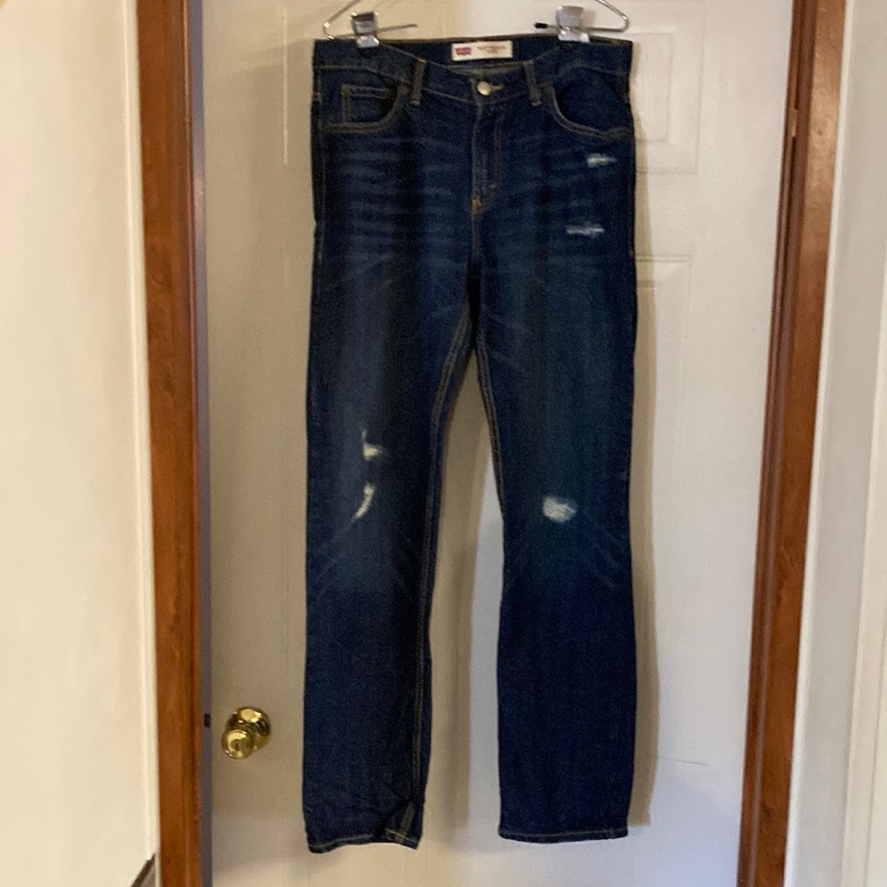Levi denim 502 regular tapered blue jeans